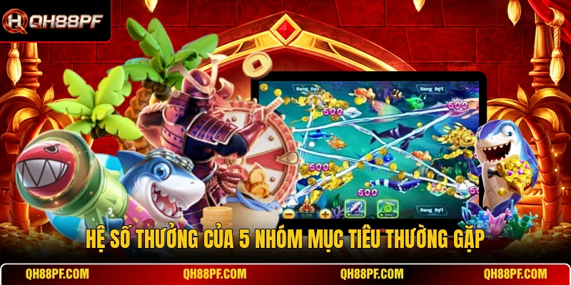 Hệ số thưởng của 5 nhóm mục tiêu thường gặp